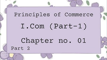 PRINCIPLES OF COMMERCE chapter No. 01 (Concept of business) , LECTURE NO. 02