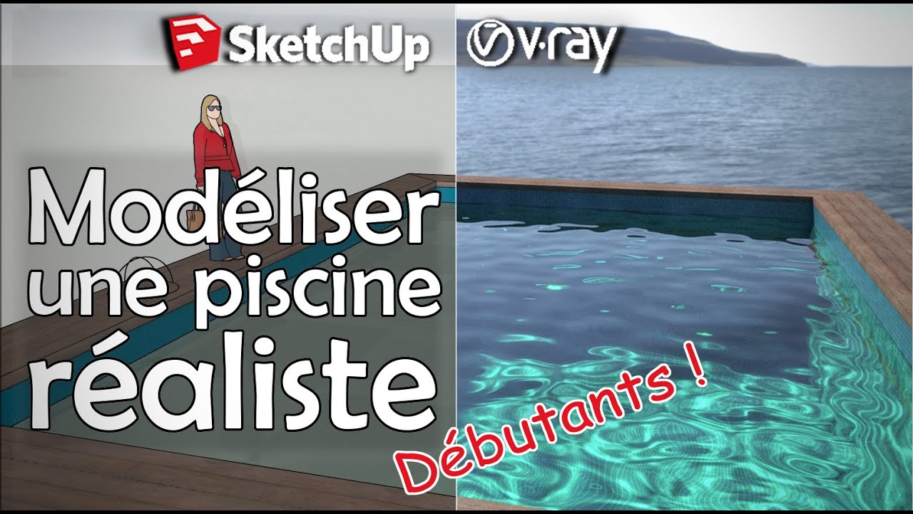 V-RAY SketchUp  - Les CAUSTICS pour l'eau + rendu VRAY