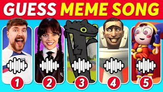 🔊Guess The Meme SONG🎤| Toothless Dance, Pomni, MrBeast, Wednesday, Skibidi Toilet, Freddy Fazbear