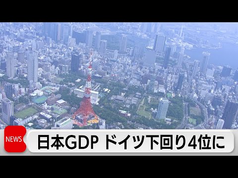 2023年GDP　日本4位に後退（2024年2月15日）