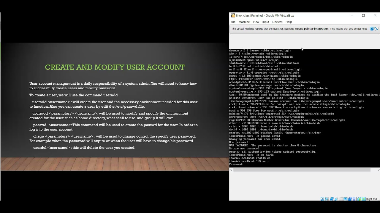 Create and Modify user account - YouTube