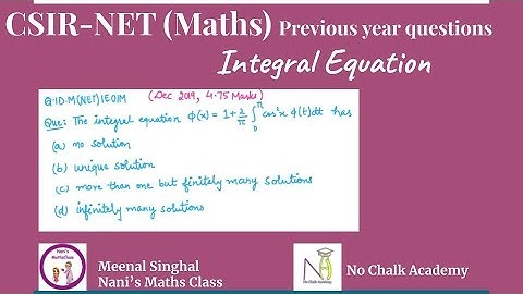 Integral Equation (Fredholm Integral Equation) Question UGC NET (Q.ID.M(NET)IE01M)