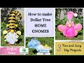 MAKE 3 DIY DOLLAR TREE GARDEN BUTTERFLY BATH BUMBLEBEE HOME GNOME | Dollar Tree DIY Decor Craft