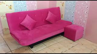 Sofa Bed Reklening (Meja Bantal dan Puff) Pillowtop Gratis Ongkir dan Bantal Elegan Ruang Tamu Keluarga Recliner Kasur Lipat