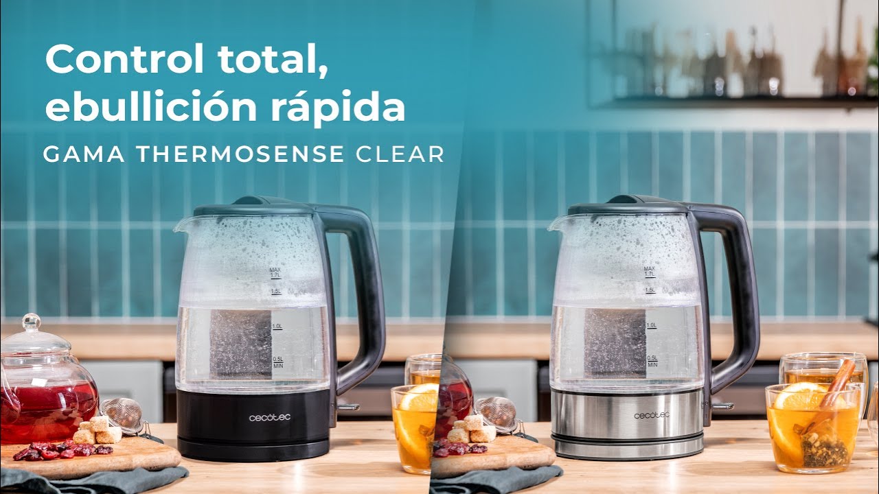 ThermoSense 340 Clear Jarro el&eacute;trico de 1,7 litros, corpo de vidro de alta qualidade.