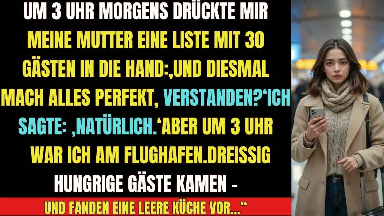 ✅ „Sie sollte um 3 Uhr morgens kochen – aber stattdessen stand sie am Flughafen “