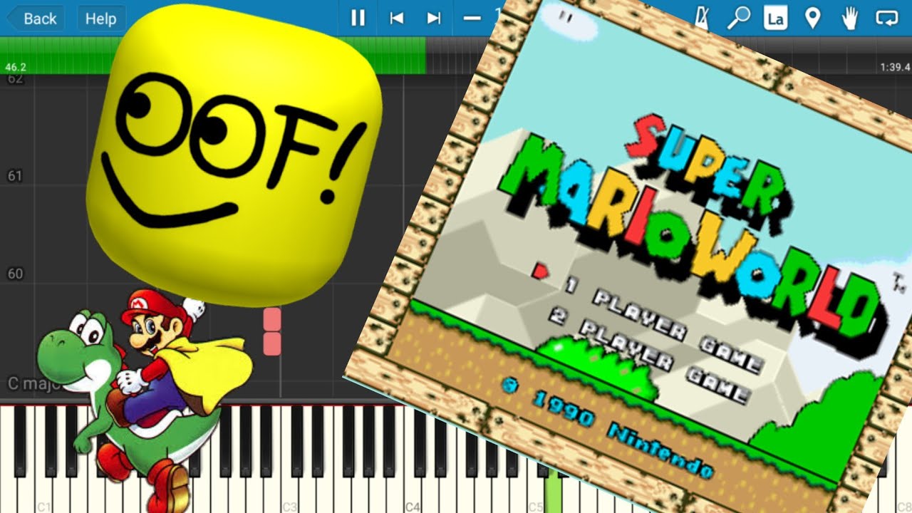 Super Mario World Title Theme Using Roblox Death Sounds Youtube