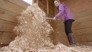HOW TO MUCK OUT A STABLE/STALL | *Satisfying* | This Esme