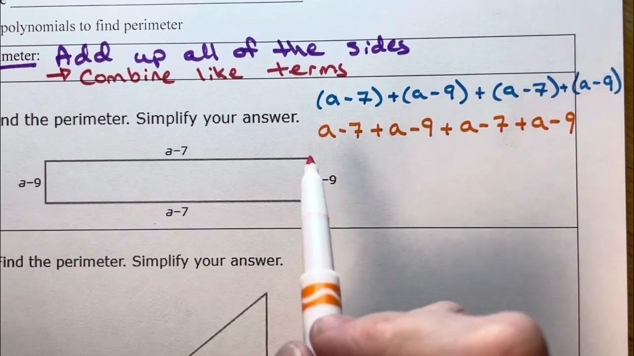Add Polynomials to Find Perimeter (Example 1) - YouTube