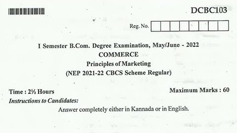 1sem bcom Principles of marketing Qeustion paper 2022 #bcom #education #principlesofmarketing
