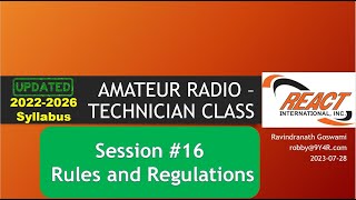 Session #16 - Technician Class (2022-2026) - Amateur Radio Training - by 9Y4R