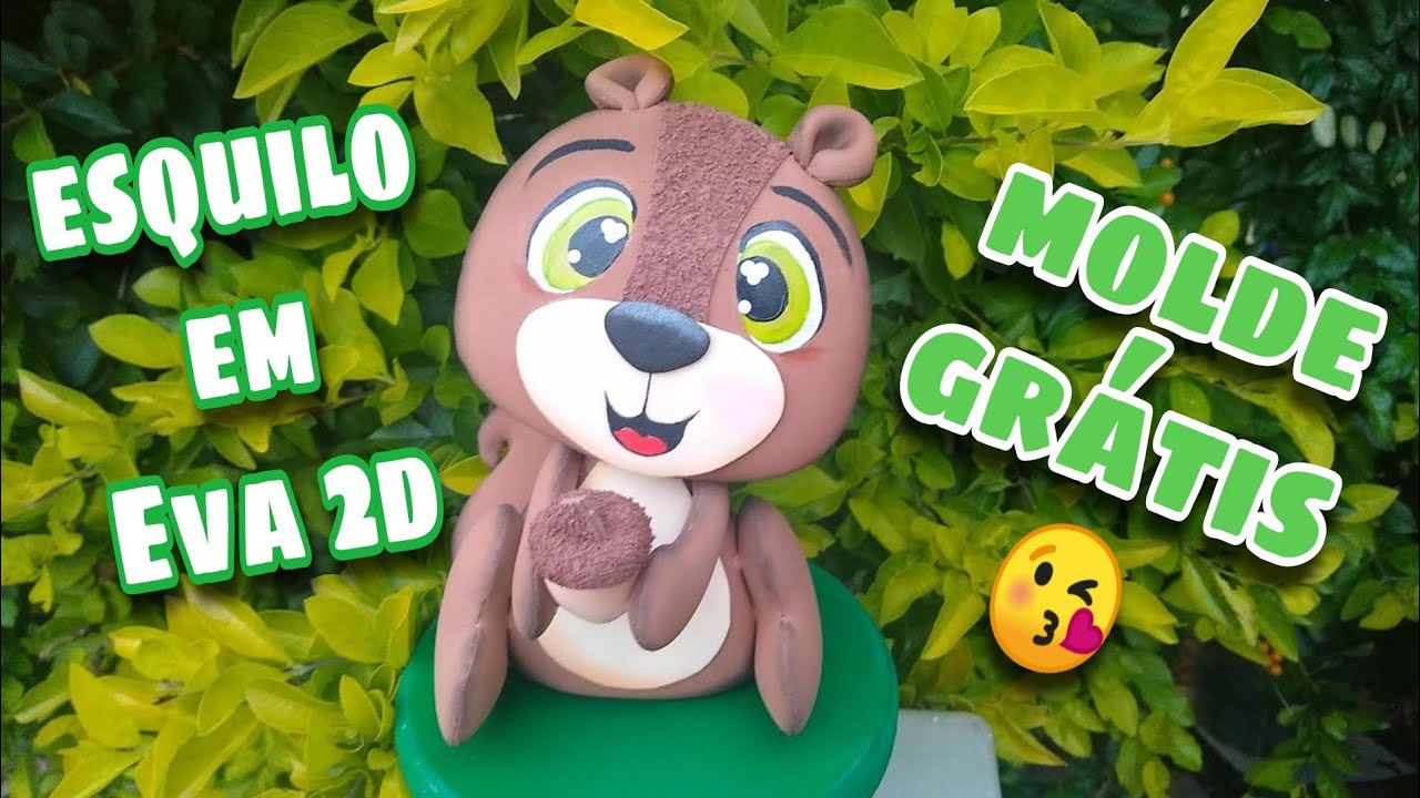 ESQUILO EM EVA 2D | MOLDES GRÁTIS