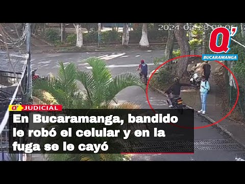 Video | La suerte lo acompañó: En Bucaramanga, bandido le robó el celular y en la fuga se le cayó