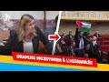 Le dput lfi sbastien delogu brandit un drapeau palestinien  lassemble  28 mai 2024