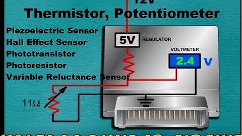 Voltage Divider Circuit, ECU, Thermistor, Potentiometer, Hall Effect sensor, Phototransistor, Sensor