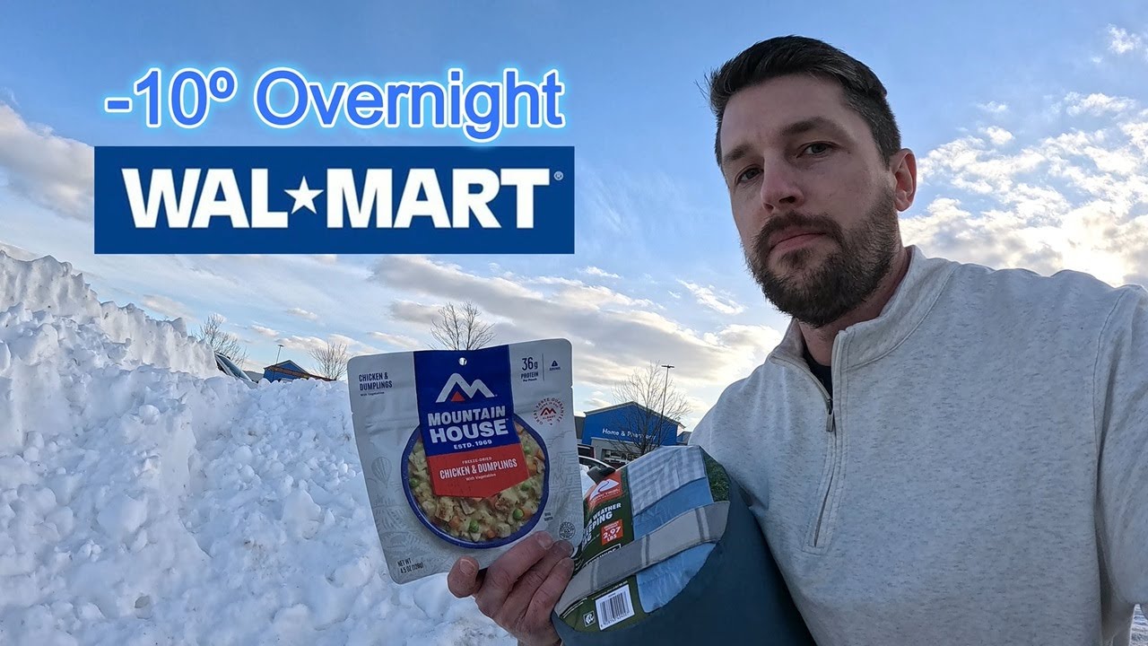 Public ASMR -10º Overnight Camping at Walmart