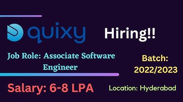 Quixy Off Campus Hiring Freshers for the Role of Associate Software Engineer |