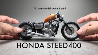 Building Aoshima 1/12 Honda Steed400 VSE Scale Model Custom
