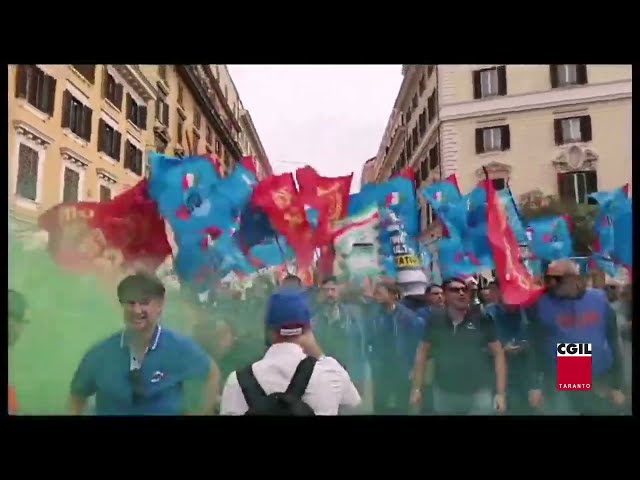 20 ottobre 2023. La protesta dei lavoratori Acciaierie d'Italia a Roma
