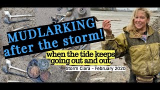 Mudlarking the Lowest tide I've ever seen  Storm Ciara  Mudlarking the Thames with Nicola White