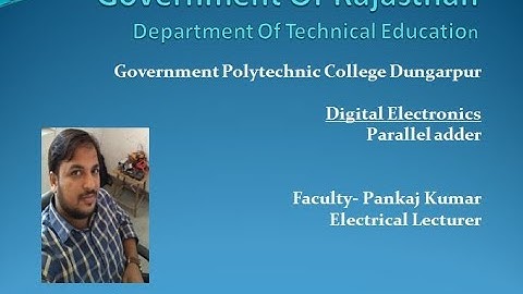 CS 205 Parallel adder By Pankaj Kumar GPC Dungarpur