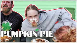 Pumpkin Pie Eating Challenge | NO HANDS!! 😂
