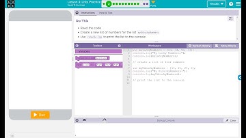 AP CSP - Code.org: Unit 5: Lesson 3 LISTS PRACTICE (2021)