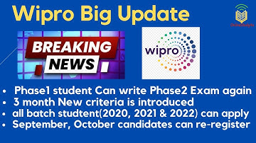 Wipro Big Update | Phase1 student can apply for phase2 | Wipro phase2 new criteria
