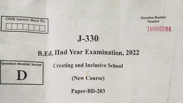 #BD-203#Creating and Inclusive School#answer key
