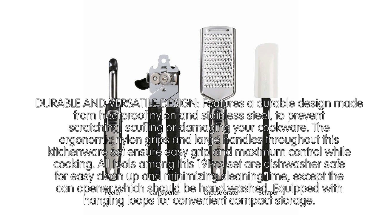 Review NEXGADGET Premium 19Piece Kitchen Utensils Sets Stainless Steel