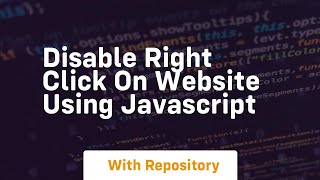 Disable right click on website using javascript