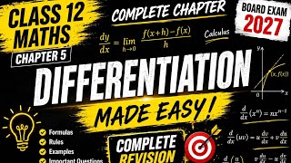 Differentiation Zero to Hero 💯 | Class 12 Maths / Imp questions 