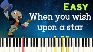 When you wish upon a star | Easy Synthesia Piano Tutorial | 星に願いを