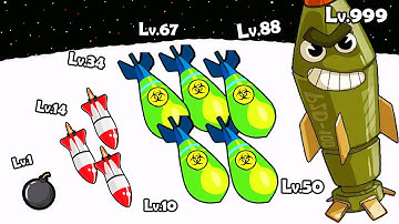 Evolving Bombs 3D - Max Level Up Evolution Rocket into Nuclear Explosion | All Levels