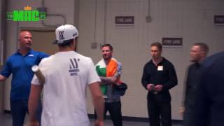 Tramp Conor McGregor \& Khabib Nurmagomedov altercation at UFC 205 weigh ins