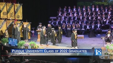 Purdue University Class of 2022 graduates in Elliott Hall
