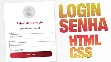 Como Criar Tela de Login e Senha no HTML e CSS | Aprender Programação