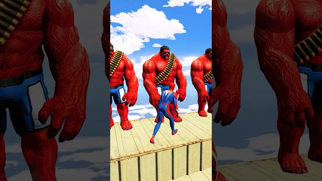 GTA 5 Epic Water Ragdolls Spiderman vs RED HULK Jumps/Fails Ep.393 