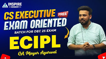 CS Executive ECIPL| RERA  | Exam Oriented Batch | Dec 2025 | CA Mayur Agarwal