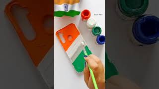 DIY Mobile Cover For Independence Day | Tri Colour Mobile Cover Painting | #art #shorts #satisfying