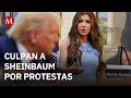 EU arremete contra Claudia Sheinbaum, la acusan de incitar protestas violentas en Los Ángeles