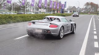 Porsches leaving a Carmeet | Porsche & Coffee 2022