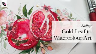Adding Gold Leafing to Your Watercolour Artwork  Holiday Postcard Special