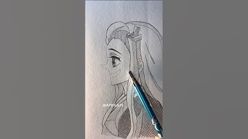 How to Draw Nezuko Kamado (Side Profile)🌸 | Easy Anime Sketch Tutorial #shorts