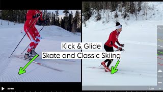 Kick and Glide in Skate and Classic Cross-Country Skiing