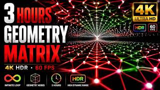 Infinite Geometry Matrix Tunnel Loop | 3 Hours | 4K HDR | Illusion to Sleep