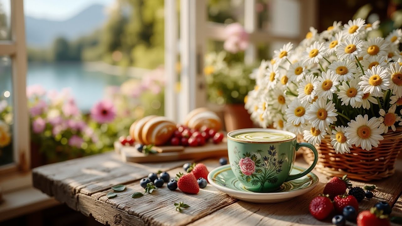 Morning Spring Jazz ~ Cozy Coffee Shop Ambience & Smooth Vibes