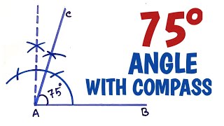 How to construct 75 degree angle with compass.