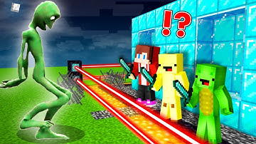 DAME TU COSITA vs Security House in Minecraft Maizen JJ and Mikey and Banana Kid! Challenge