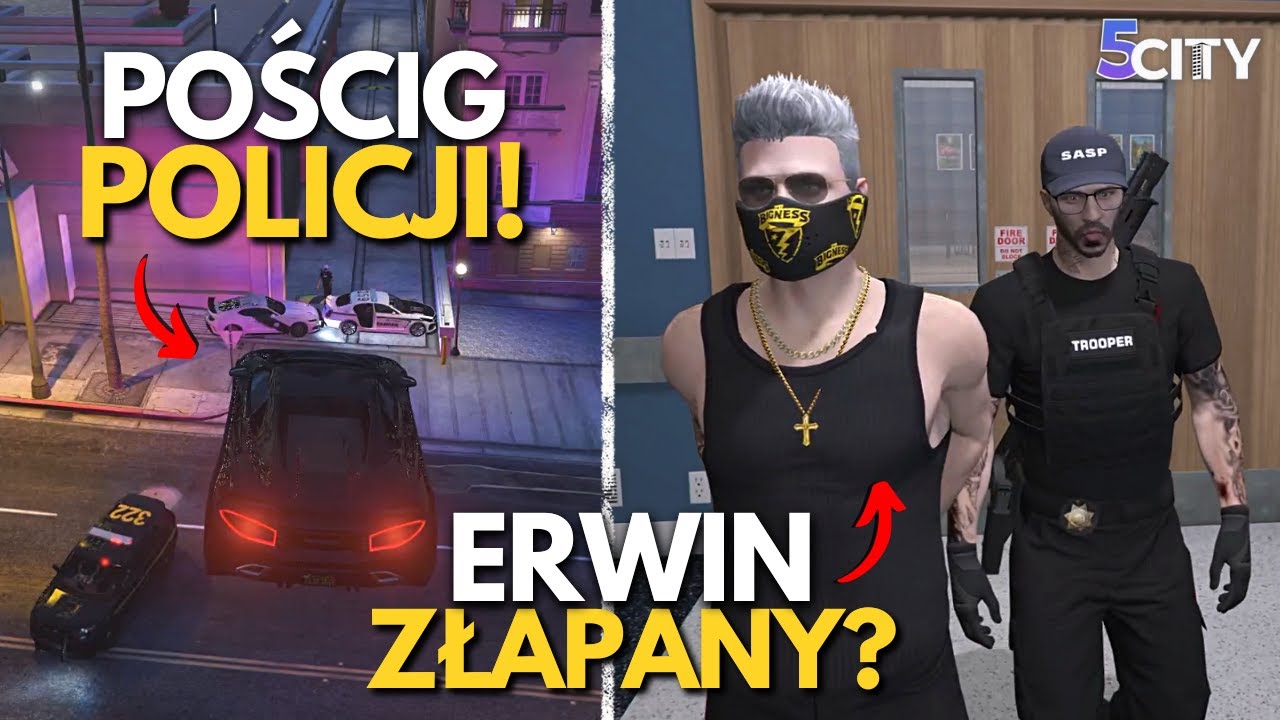 ERWIN KNUCKLES ŚCIGANY przez całą POLICJĘ! | EWRON GTA RP S2 odc.194